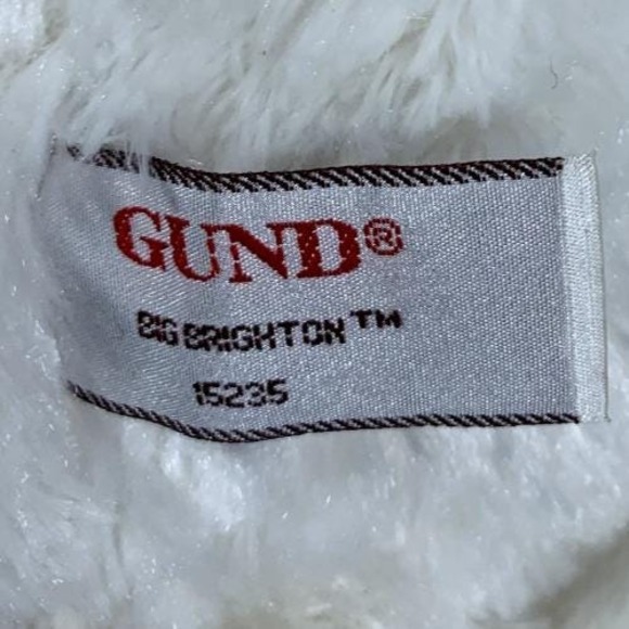 Gotta Getta Gund Big Brighton 16" White Plush Stuffed Teddy Bear w/ Ribbon 15235 - Picture 6 of 7